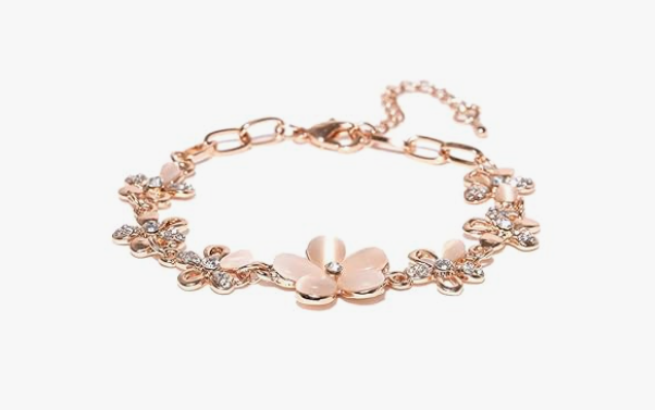 Jewellery Bracelets for Women Stylish Rose Gold Plated Crystal Bracelet Bangle Jewellery for Girls and Women