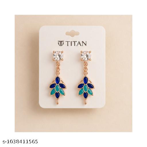 Rose Gold Plated Floral Drop Earrings for Women & Girls